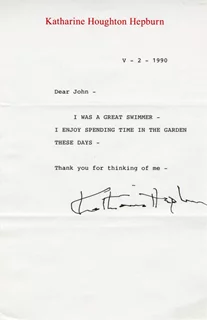 Katharine Hepburn autograph