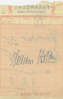 William Holden autograph