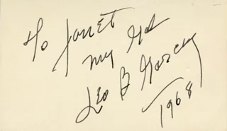 Leo B. Gorcey autograph