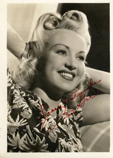 Betty Grable autograph