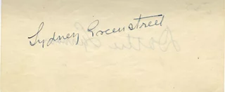 Sydney Greenstreet autograph