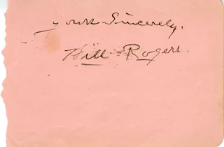 Will Rogers autograph