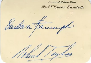 Robert Taylor & Barbara Stanwyck autograph