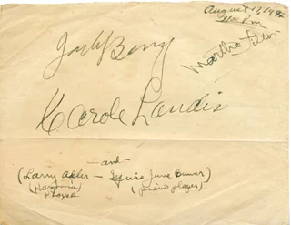 World War 2 USO Tour autograph