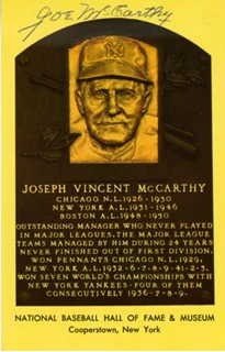 Joe McCarthy autograph
