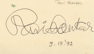 Ravi Shankar autograph