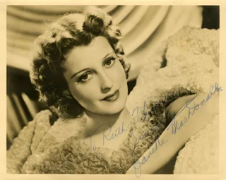 Jeanette MacDonald autograph