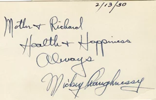 Mickey Shaughnessy autograph