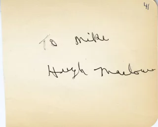 Hugh Marlowe autograph