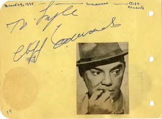 Cliff Edwards autograph