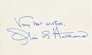 Olivia de Havilland autograph