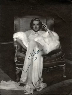 Marlene Dietrich autograph