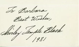 Shirley Temple Black autograph