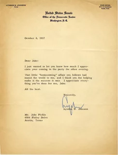 Lyndon Johnson autograph