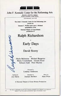 Sir Ralph Richardson autograph