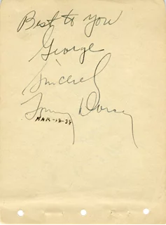 Tommy Dorsey autograph