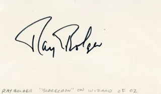 Ray Bolger autograph