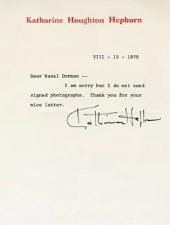 Katharine Hepburn autograph
