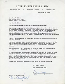 Joan Caulfield autograph