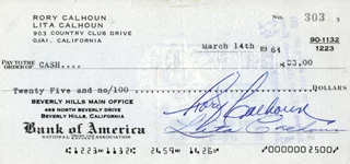 Rory Calhoun autograph