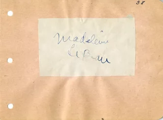 Madeleine Lebeau autograph