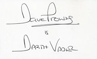 Dave Prowse autograph