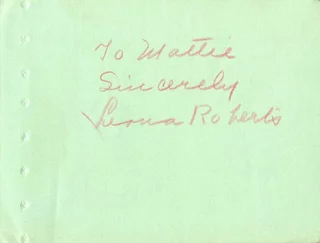 Leona Roberts autograph
