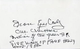 Iron Eyes Cody autograph