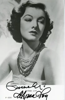 Myrna Loy autograph