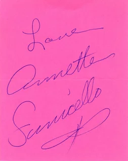 Annette Funicello autograph