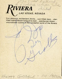 Betty Grable autograph