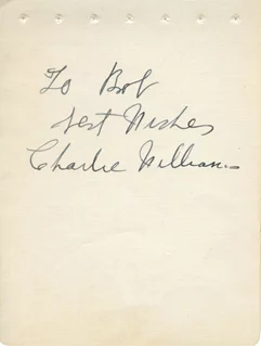 Charles Williams autograph