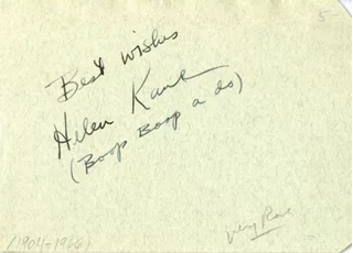 Helen Kane autograph