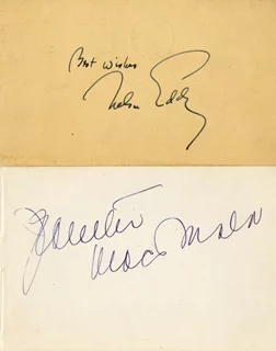 Jeanette MacDonald & Nelson Eddy autograph
