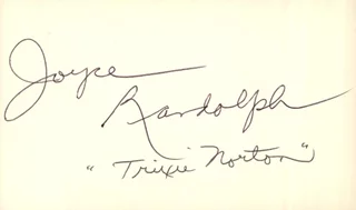 Joyce Randolph autograph