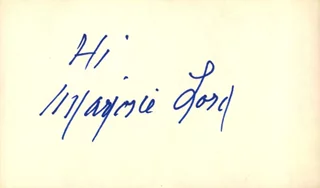 Marjorie Lord autograph