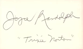 Joyce Randolph autograph