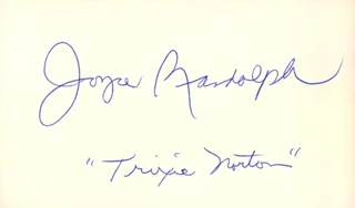 Joyce Randolph autograph