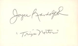Joyce Randolph autograph