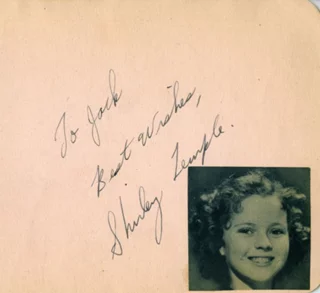 Shirley Temple autograph