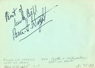 Ben H. Wright autograph