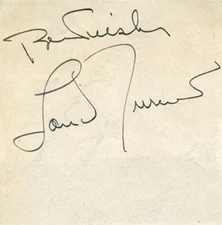 Lana Turner autograph