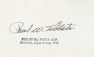 Paul W. Tibbets autograph