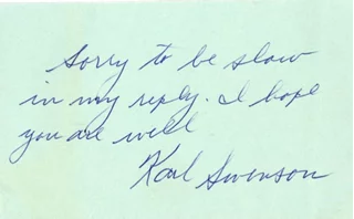 Karl Swenson autograph