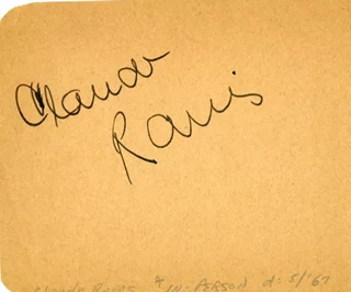 Claude Rains autograph