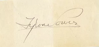 Tyrone Power autograph