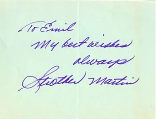 Strother Martin autograph