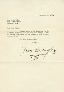 Joan Crawford autograph