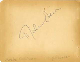Merle Oberon autograph