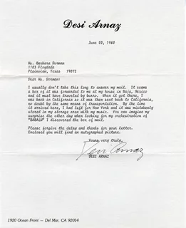 Desi Arnaz autograph